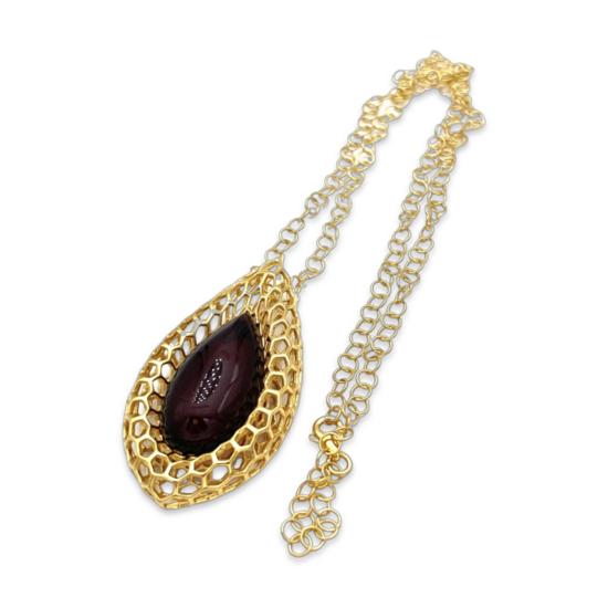 Amber gold-plated necklace