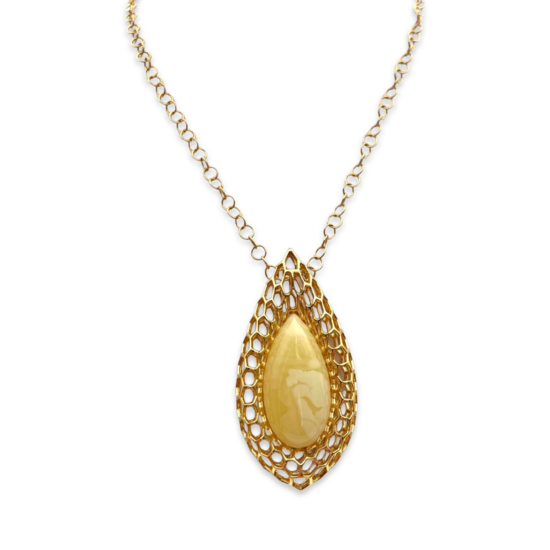 Collier en or plaqué ambre