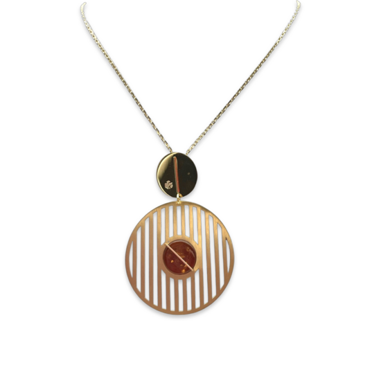 Amber gold plattierte Halskette