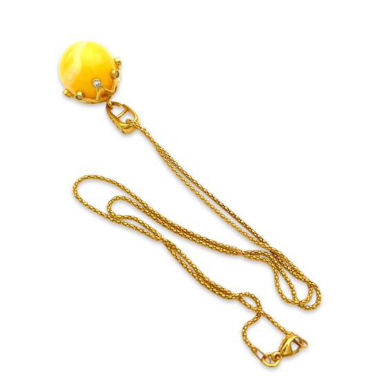 Amber vergoldete Halskette