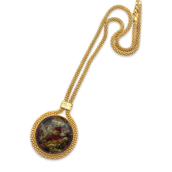 Amber gold plated necklace