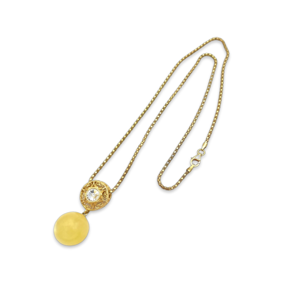 Collar Bañado en Oro con Ámbar