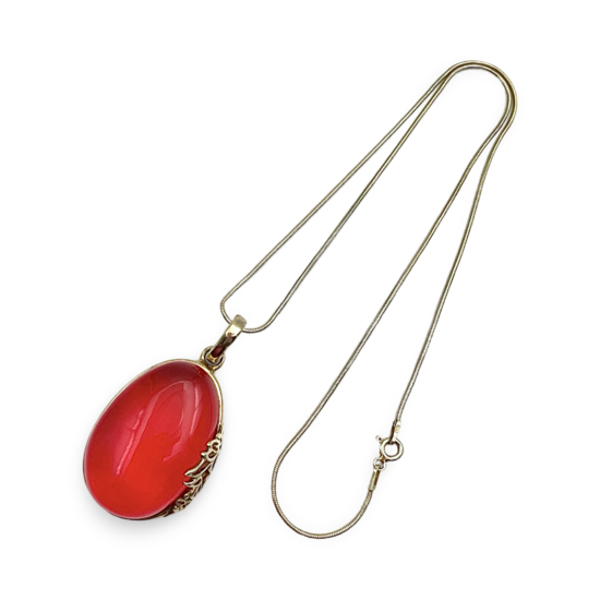 Collar de ámbar bañado en oro