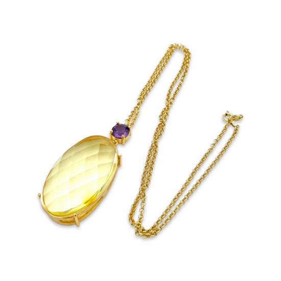 Amber vergoldete Halskette