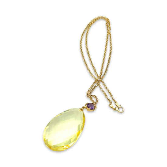 Amber vergoldete Halskette