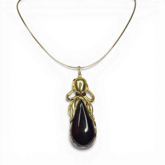 Amber silver gold plated necklace