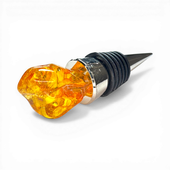Amber wine bottle stopper