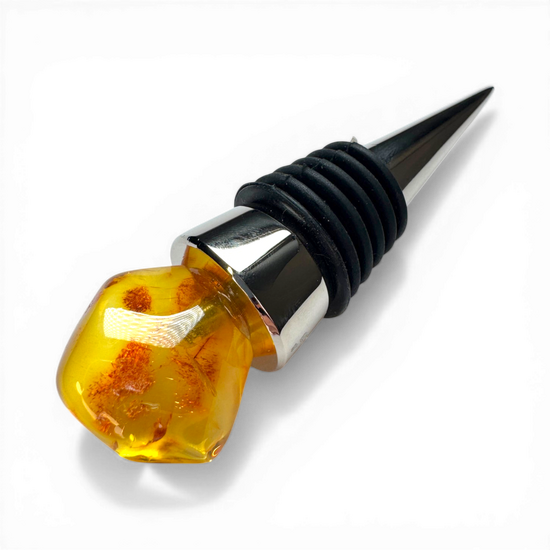 Amber wine bottle stopper