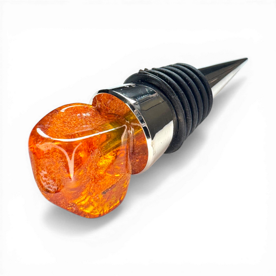 Amber wine bottle stopper