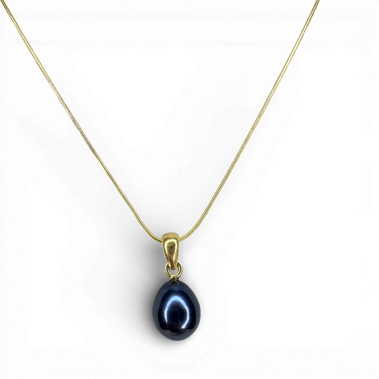 Black Pearl goldbeschichteter Silberanhänger