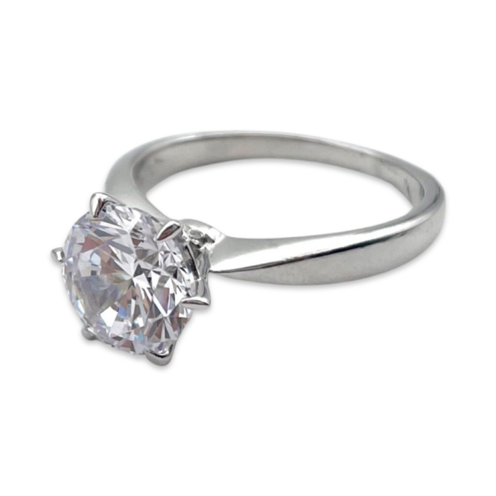Anillo de Compromiso Clásico de Talla Redonda