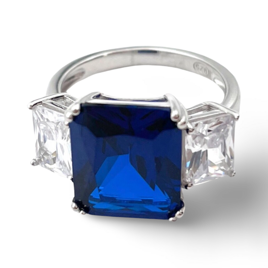 Cushion Cut Silver Ring