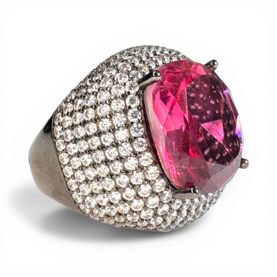 Double Pavé Ring White Pink