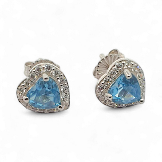 Pendientes corazones con circonitas