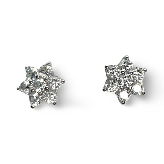 Flower Stud Silver Earrings