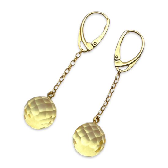 Gevatterte Ohrringe mit Bernstein, Groß