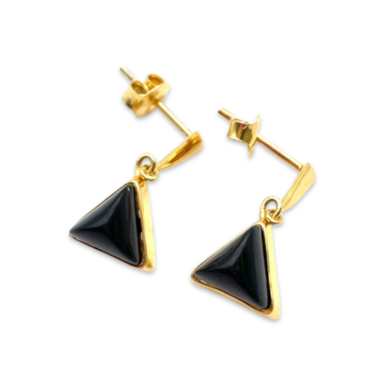 Boucles d'oreilles en ambre plaquées or