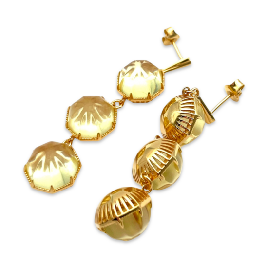Boucles d'oreilles en ambre plaquées or