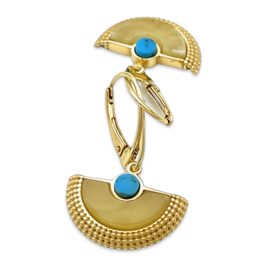 Золотисті бурштинові сережки