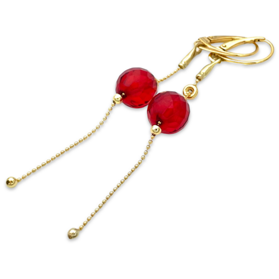 Золото-покриті янтарні сережки