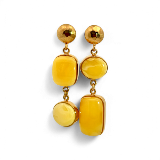 Gold Plated amber earrings