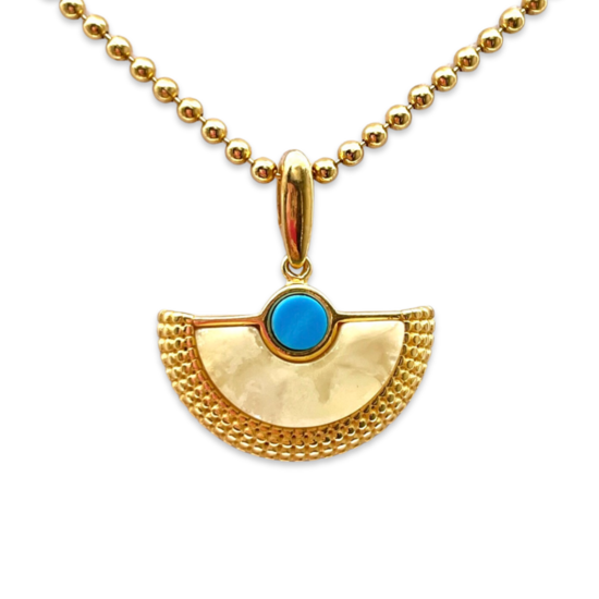 Colgante de Ámbar Bañado en Oro