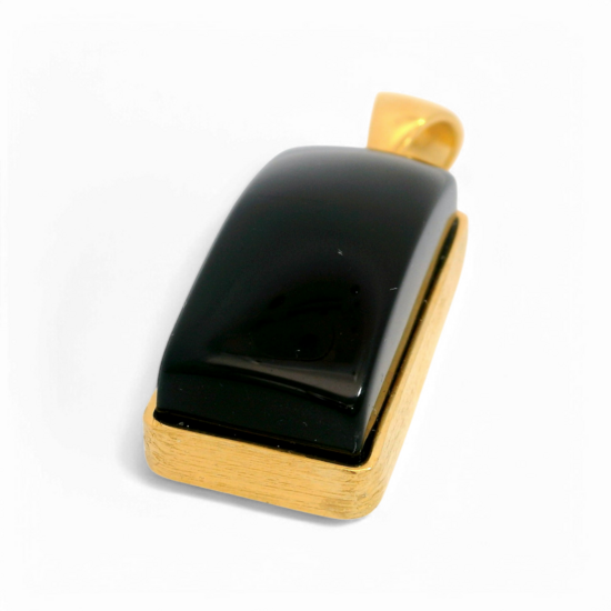 Gold plated amber pendant