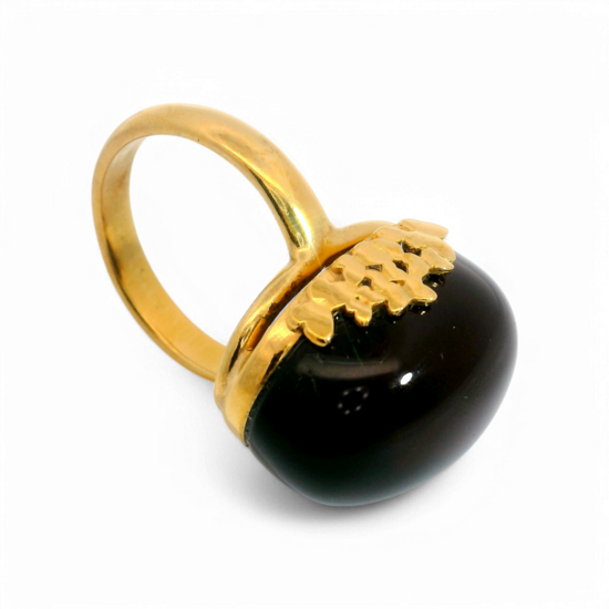 Gold plated amber ring