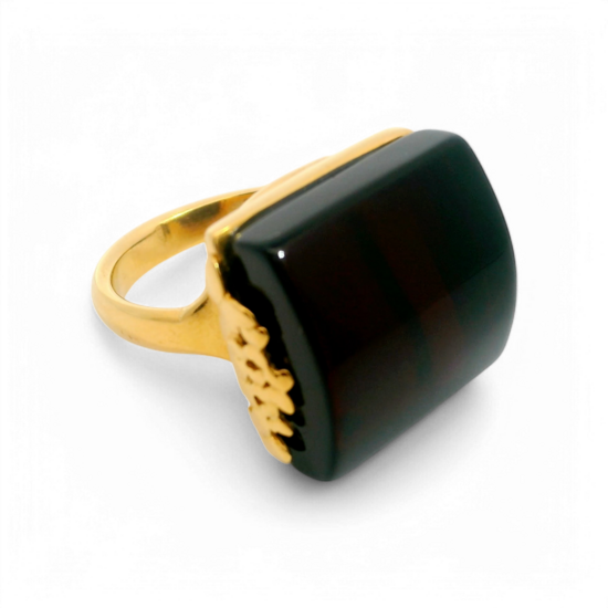 Gold plated amber ring