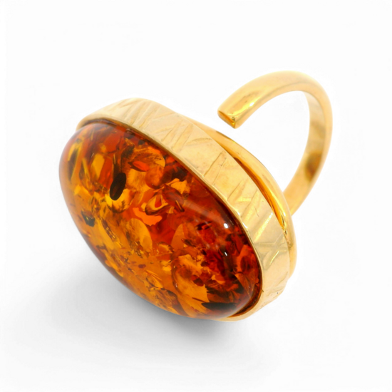 Gold plated amber ring