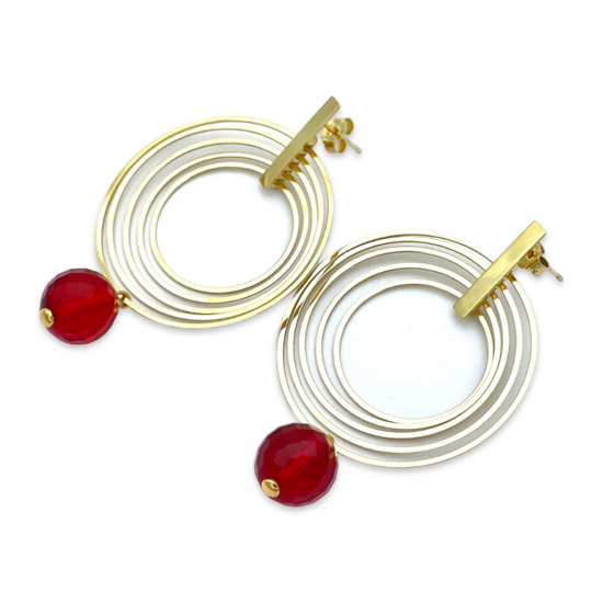 Mit Bernstein überzogene Ohrringe