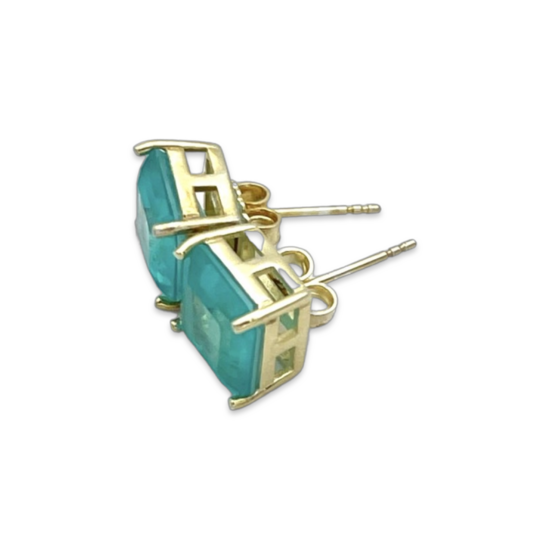 Mit Paraiba vergoldete Ohrringe