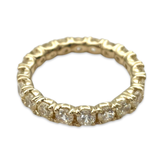 Vergoldeter Silberring mit Zirkonen