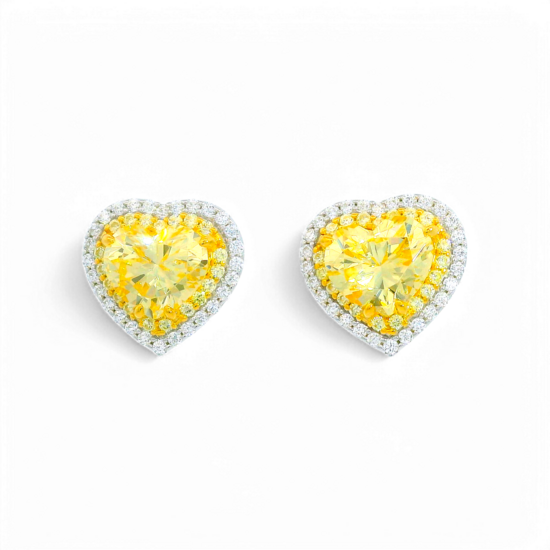 Heart-Shaped Yellow Earrings
