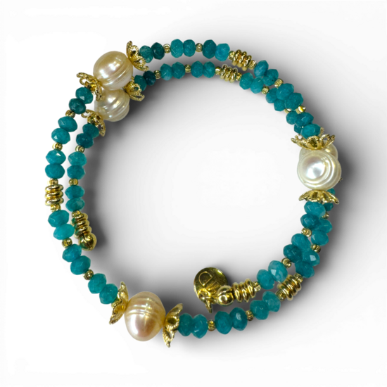 Pearls, agate bracelet