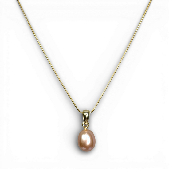 Pink Pearl goldbeschichteter Silberanhänger