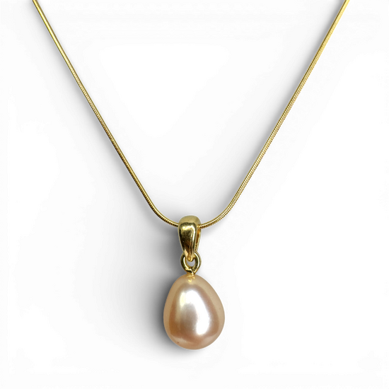 Pink Pearl gold plated silver necklace