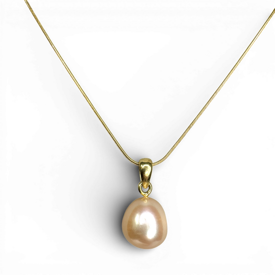 Pink Pearl gold plated silver necklace