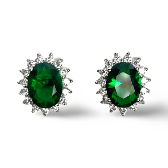 Срібні сережки Принцеса Діана