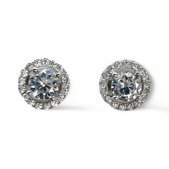 Round Silver Earrings