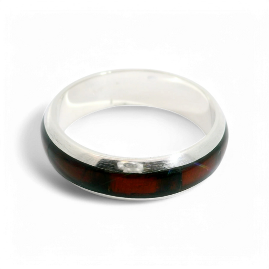 Silver amber ring