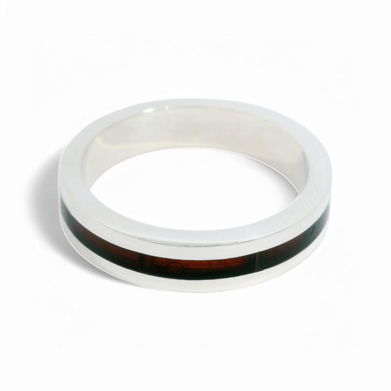 Silver amber ring