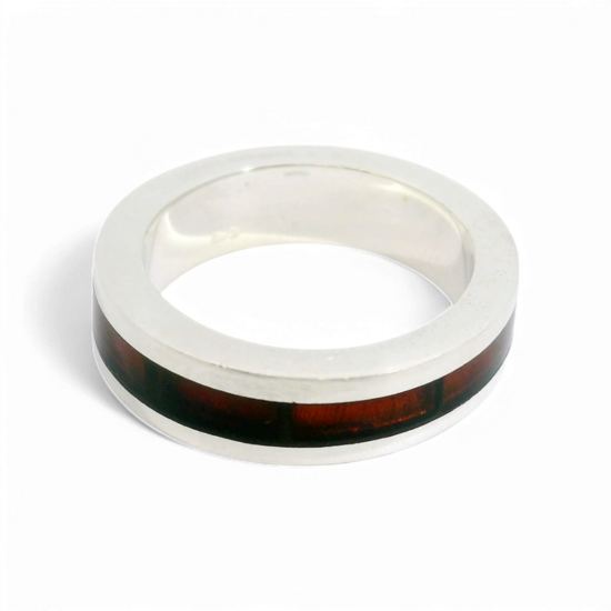 Anillo de ámbar plateado