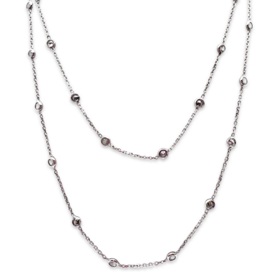 Silver chain with zircons