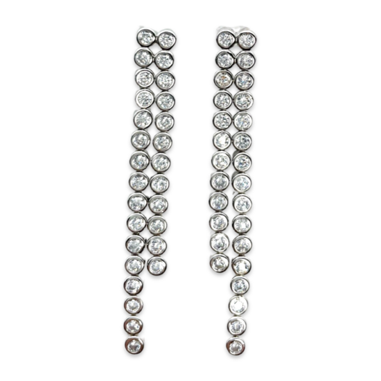 Silberner Kreis-Ketten-Ohrringe