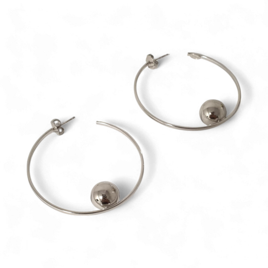 Silver earrings Balls