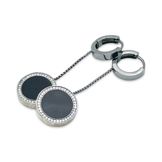 Silver earrings with amber