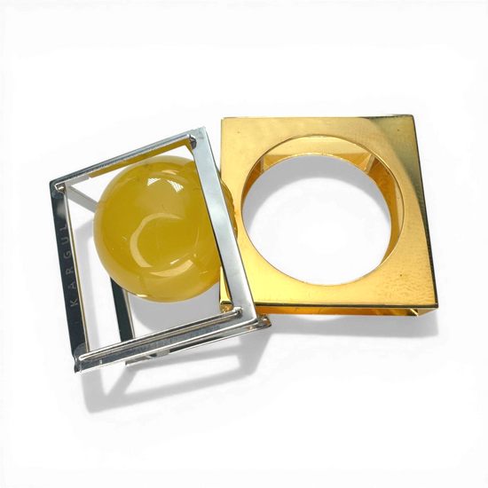 Sure, here's the translation:

```html
Silber vergoldeter Bernsteinring
```