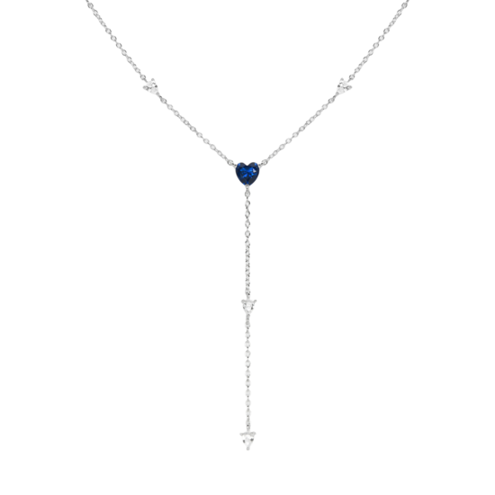 Collar de plata con circonitas en forma de corazón
