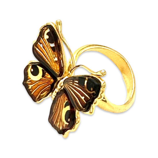 Anillo Pequeño Ámbar Mariposa